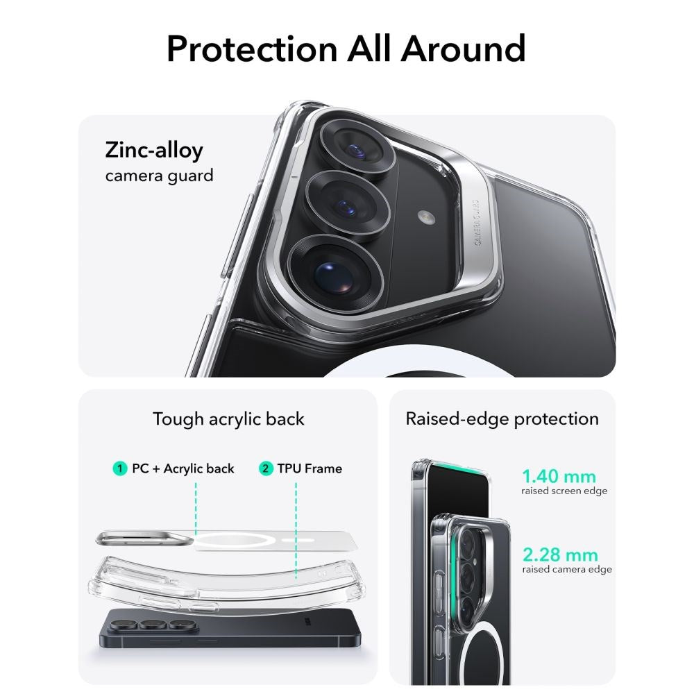 Samsung Galaxy S26 ESR Classic Hybrid Kickstand Skal - MagSafe Kompatibel - Genomskinlig