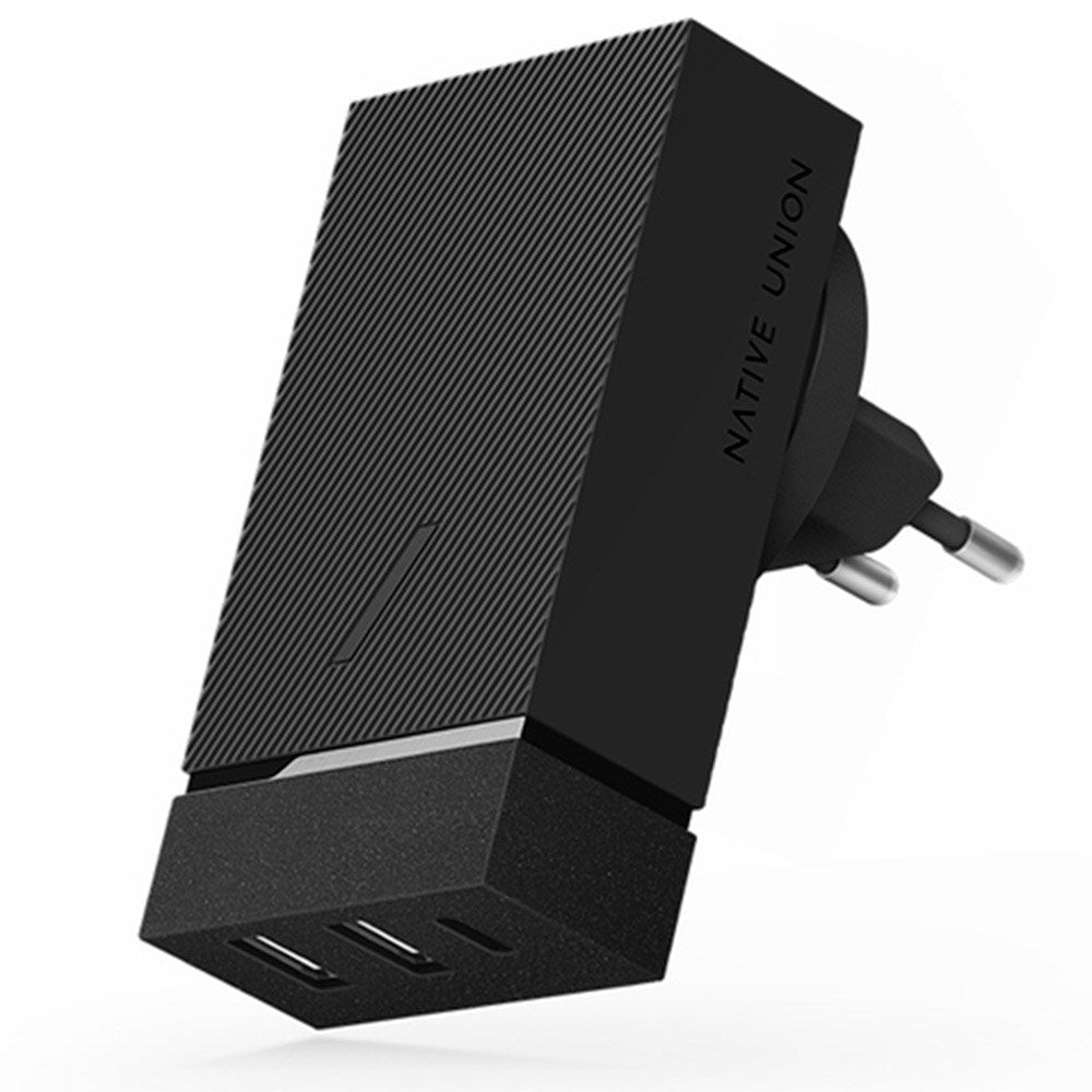 Native Union Smart Hub 45W Väggladdare / Reseadapter m. USB-A & USB-C - Svart