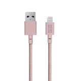 Native Union XL Belt Kabel USB-A till Lightning m. Läderspänne 3 Meter - Rose