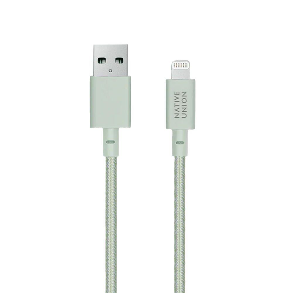 Native Union Belt Kabel USB-A till Lightning med Läderspänne 1.2 meter - Sage