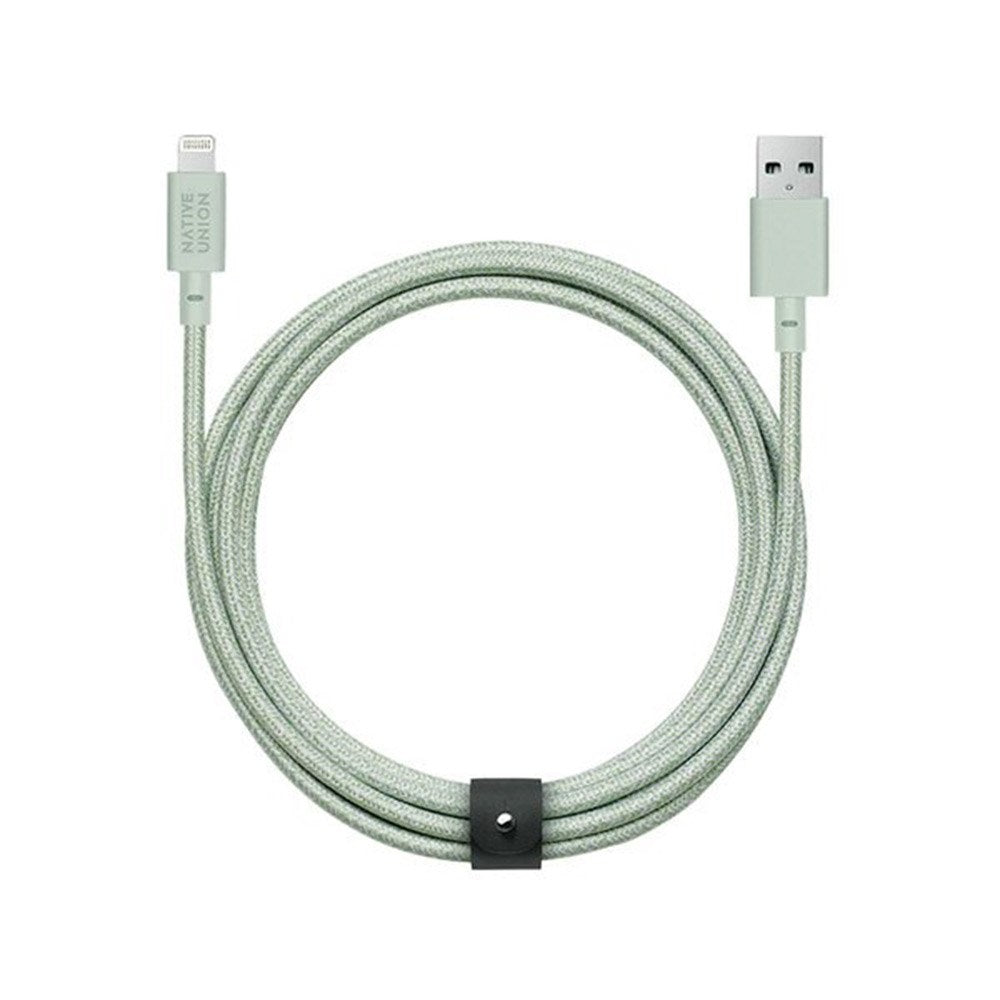 Native Union XL Belt Kabel USB-A till Lightning m. Läderspänne 3 Meter - Sage