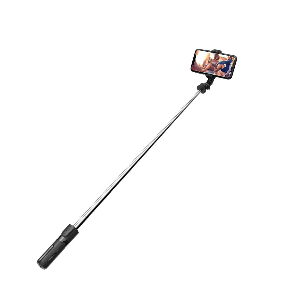 Tech-Protect L02S Kompakt Selfie Stick med Stativ & Bluetooth - Svart