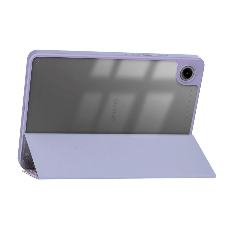 Samsung Galaxy Tab A9 Tech-Protect SC Hybrid Fodral med Stylus Pen Hållare - Violet Marble / Genomskinlig