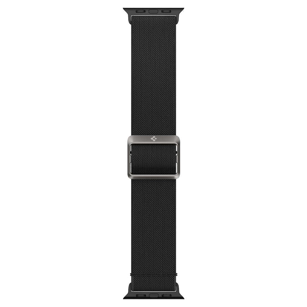 Apple Watch (42/44/SE/45/46/49mm) Spigen Fit Lite Rem Tyg - Svart