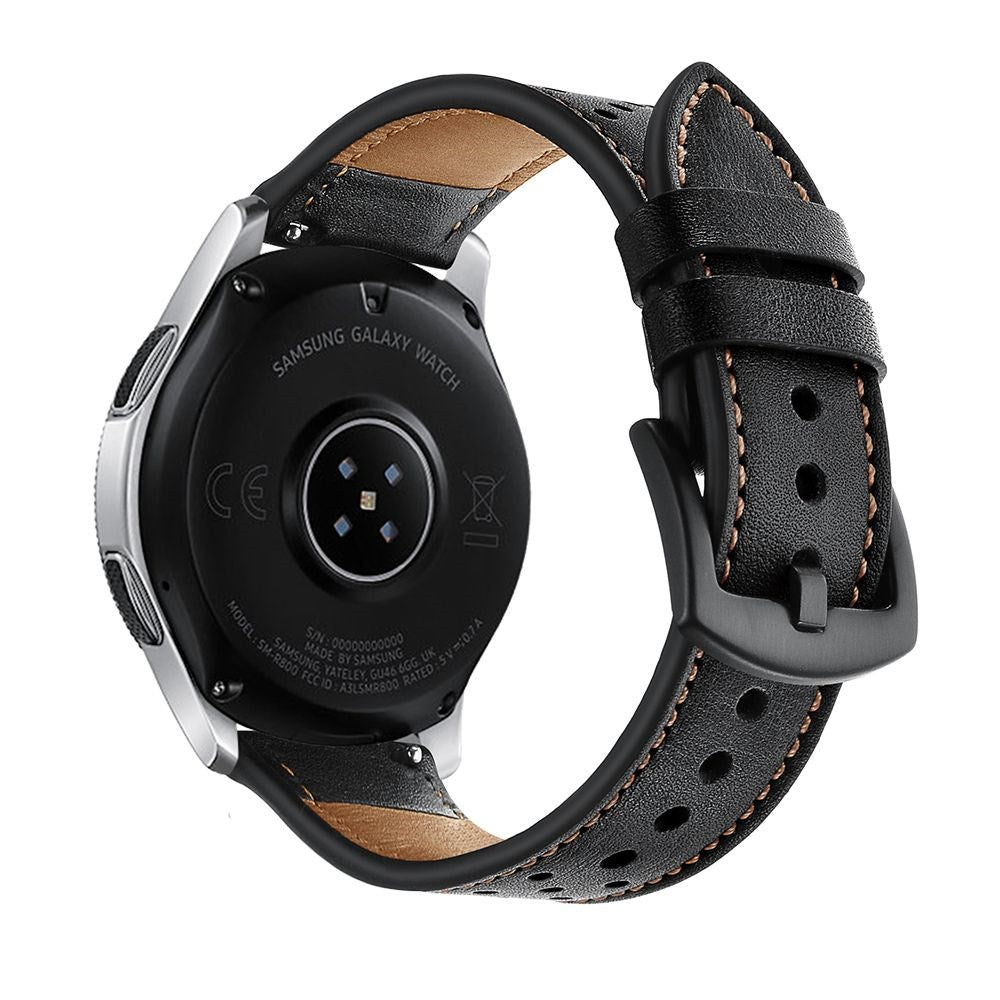 Samsung Galaxy Watch (46 mm) Tech-Protect Klockarmband i Äkta Läder - Svart