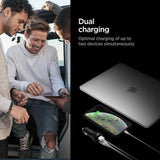 Spigen SteadiBoost Billaddare PD 45W med USB-C & USB-A - Svart