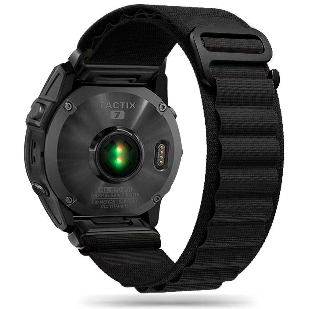 Universal Garmin 26mm QuickFit Tech-Protect Nylon Pro Rem - Svart