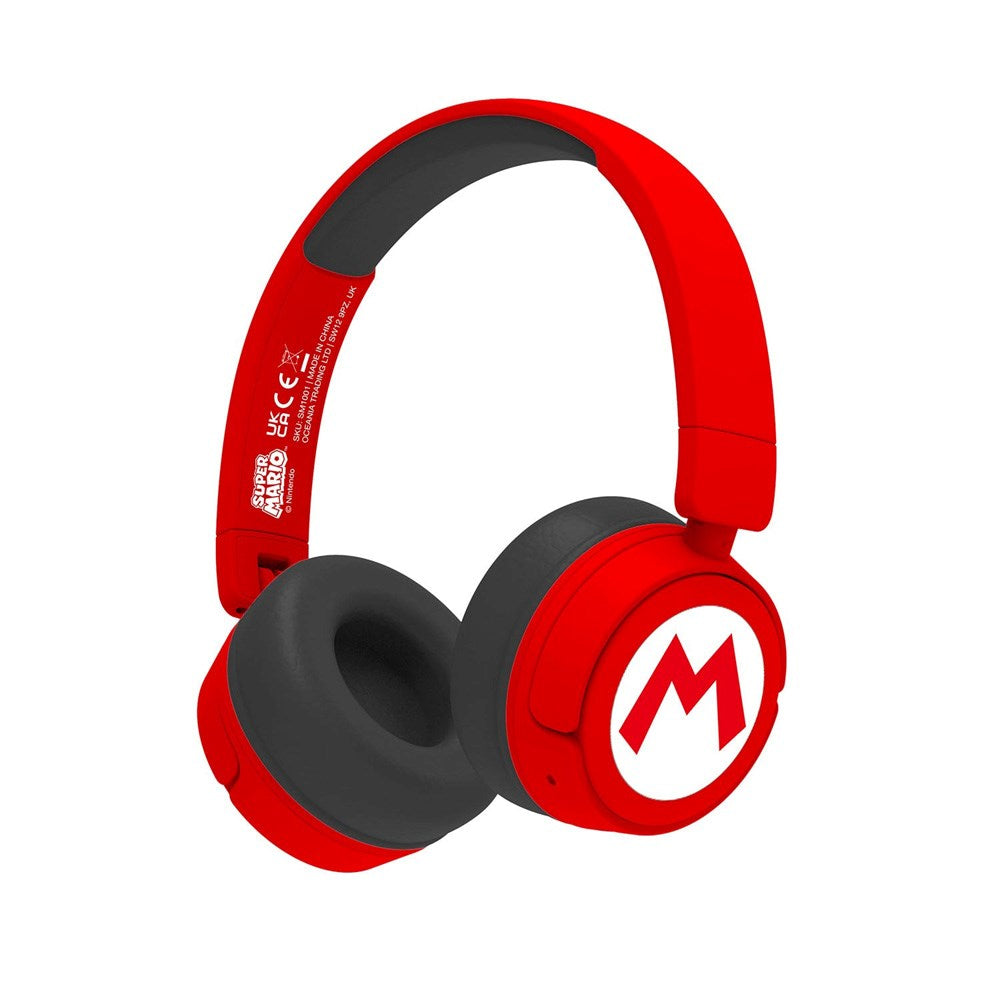 Super Mario OTL On-Ear Trådlösa Hörlurar för Barn - Röd / Svart