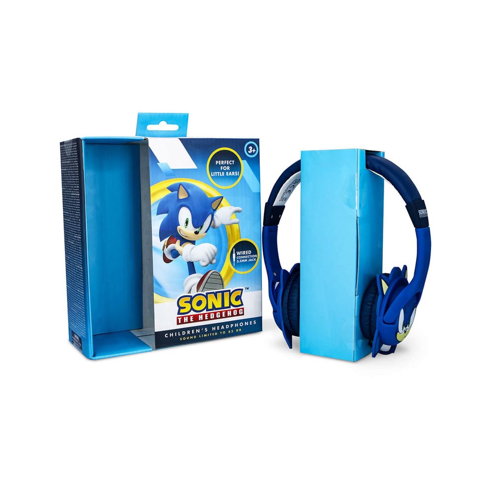 SONIC the Hedgehog OTL On-Ear Hörlurar för Barn med 3D-Öron – Max. 85dB - Blå