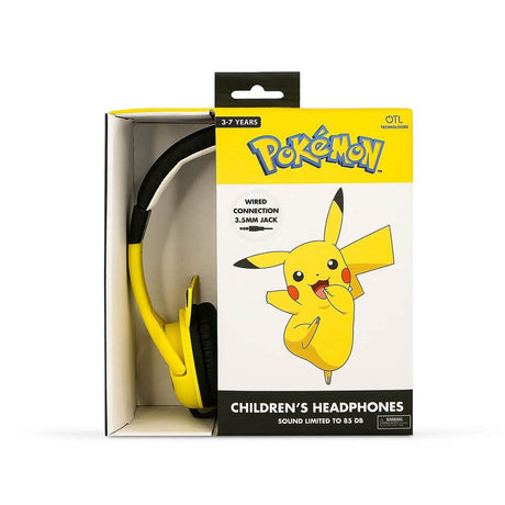 Pikachu OTL On-Ear Hörlurar för Barn med 3D-Öron – Max. 85dB - Gul