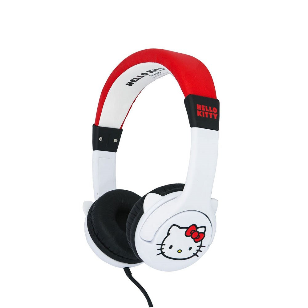 Hello Kitty OTL On-Ear Hörlurar för Barn med 3D-Öron – Max. 85dB - Vit / Röd