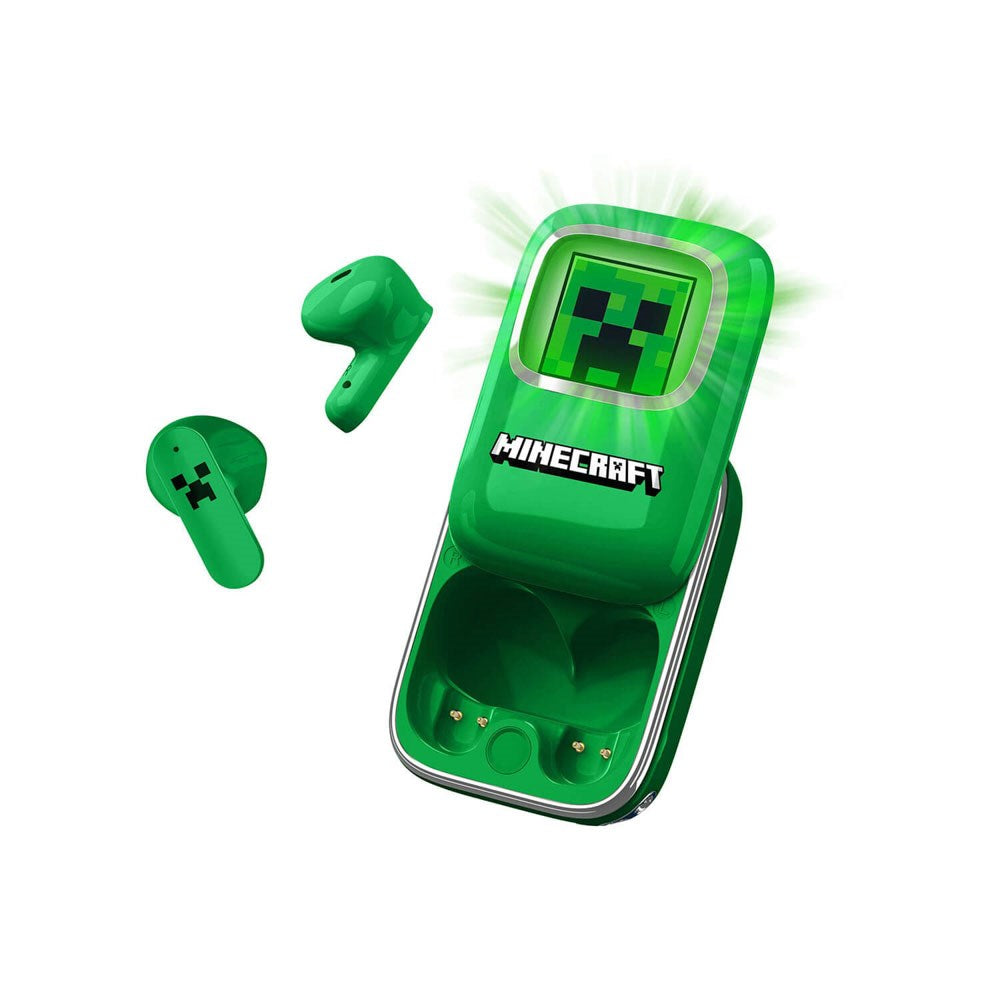 Minecraft OTL True Wireless In-Ear Headset med Uppskjutbart Laddningsfodral - Grön