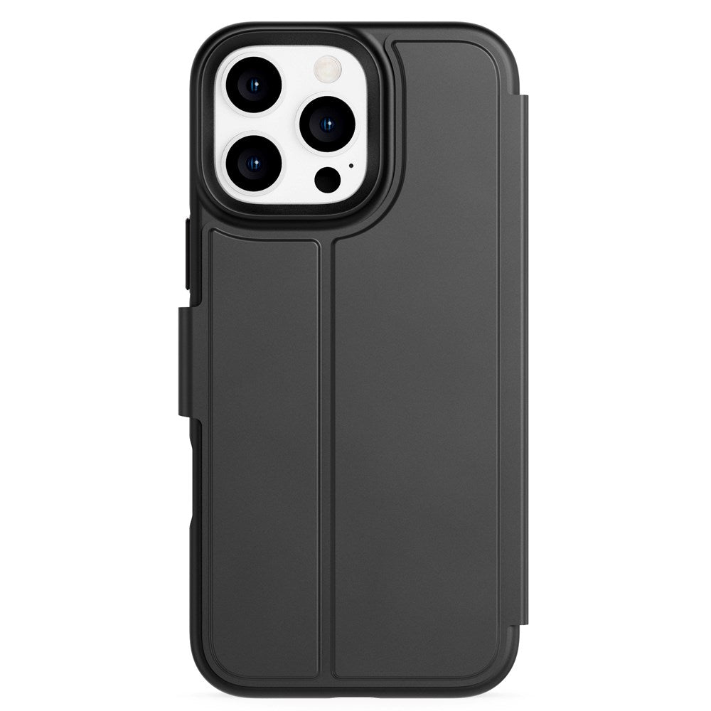 iPhone 16 Pro Max Tech21 Evo Lite Wallet Plånboksfodral Imitationsläder - Svart