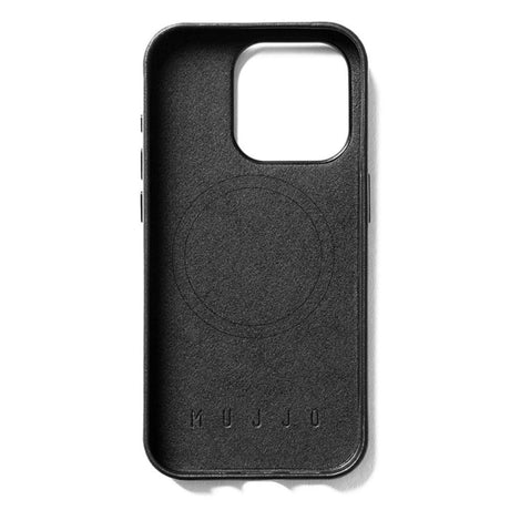 Mujjo iPhone 15 Pro Leather Wallet Skal - MagSafe Kompatibel - Svart