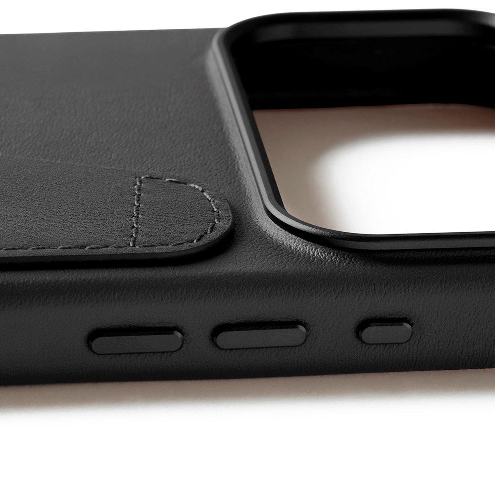 Mujjo iPhone 17 Pro Max Wallet Leather Case - MagSafe Kompatibel - Black