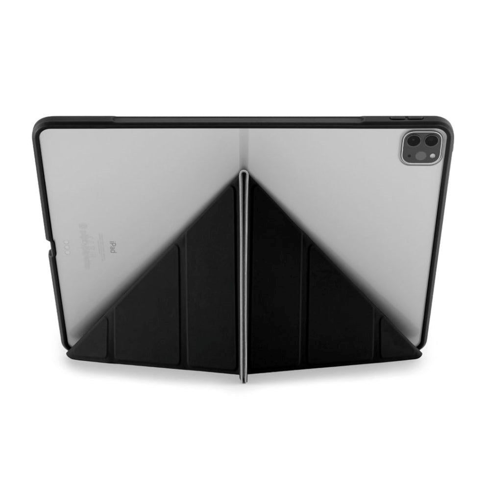 iPad Pro 12.9" (2022 / 2021 / 2020 / 2018) Fodral - Pipetto Origami No1 Case - Svart / Genomskinlig