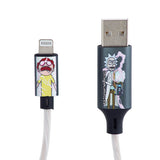 Rick & Morty Light Up 10W USB-A till Lightning Kabel 1,2 Meter - Svart / Multi