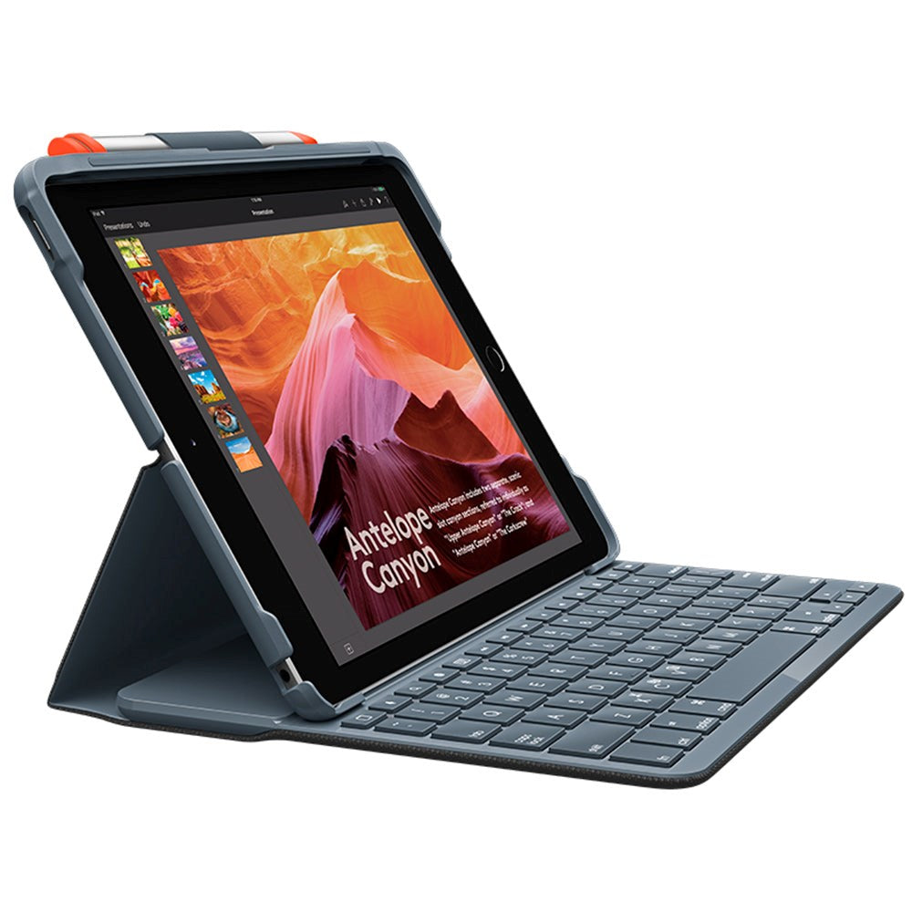 Logitech iPad 10.2" (2021/2020/2019) Slim Folio Tangentbord (Nordisk Tangentbord med Fodral) - Graphite