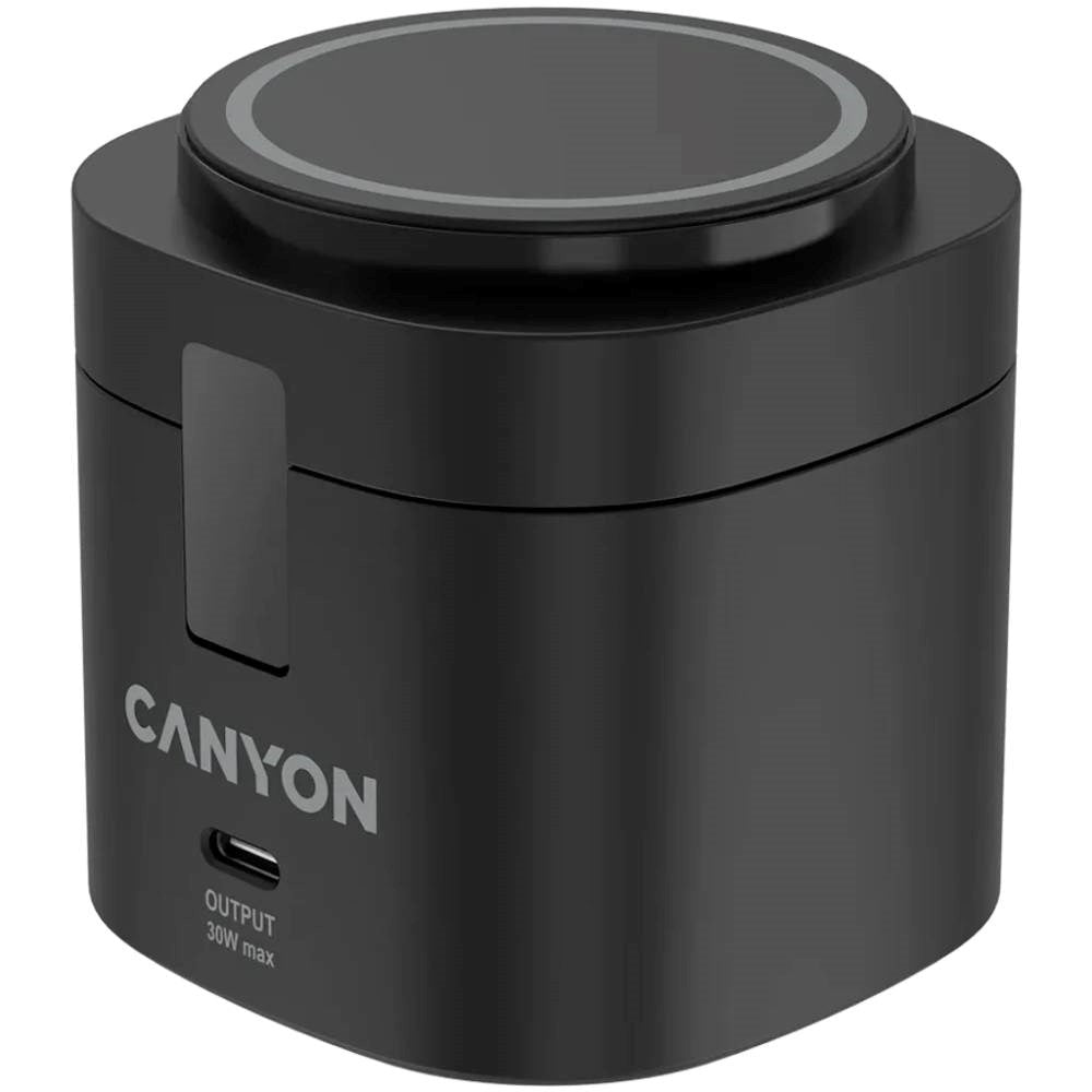 Canyon WCS-205 15W Qi2 2-i-1 Trådlös Laddare - MagSafe Kompatibel - Svart