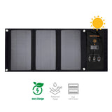 4Smarts VoltSolar Solar Laddare 21W med 2x USB-A Port - Svart