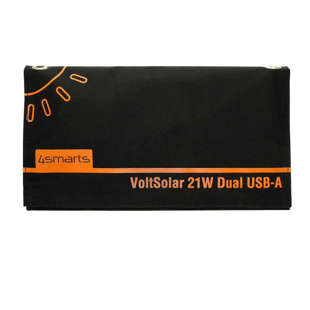 4Smarts VoltSolar Solar Laddare 21W med 2x USB-A Port - Svart