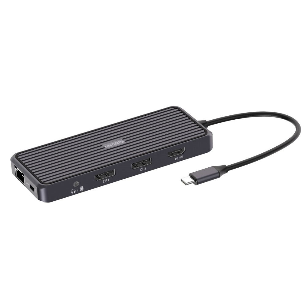 4smarts SmartDock 11-i-1 USB-C Docking Station - 100W - Svart