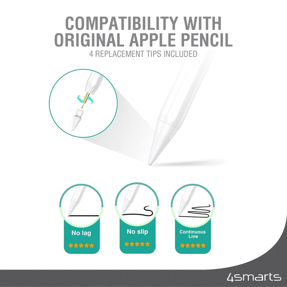 Apple Pencil Tips 4smarts (1.Gen / 2.Gen) - 4 St. - Vit