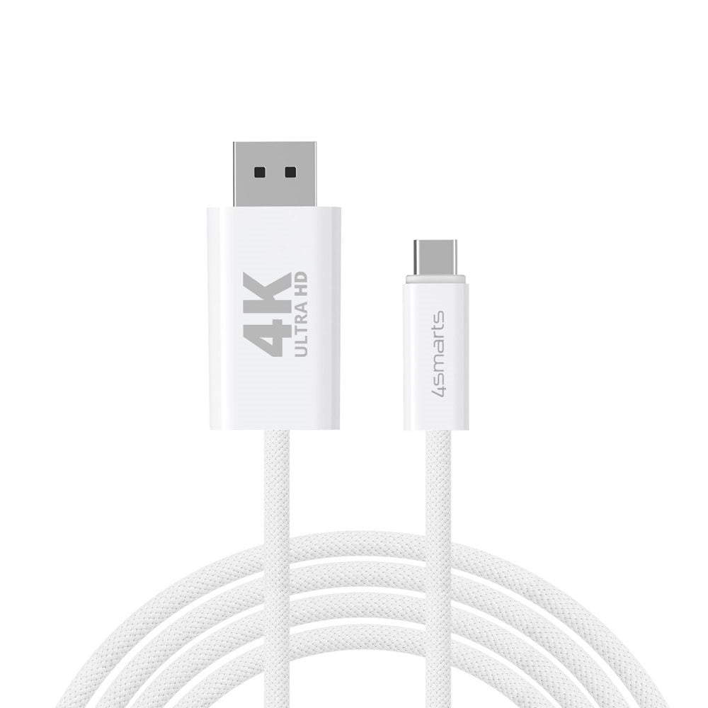 4smarts USB-C till DisplayPort Kabel - 2m - Vit