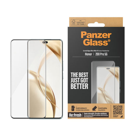 Honor 200 Pro - PanzerGlass Ultra-Wide Fit Skärmskyddsglas - Transparent