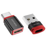 4smarts USB-C till USB-A / USB-C Data Blocker Adapter Set - 2 st - Svart