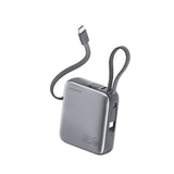 4smarts Pocket Dual Cord 22.5W PowerBank m. Inbyggd USB-C Kabel - 10.000 mAh - Space Grey
