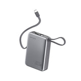 4smarts Pocket Dual Cord 22.5W PowerBank m. Inbyggd USB-C Kabel - 20.000 mAh - Space Grey