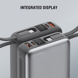 4smarts Pocket Dual Cord 22.5W PowerBank m. Inbyggd USB-C Kabel - 20.000 mAh - Space Grey