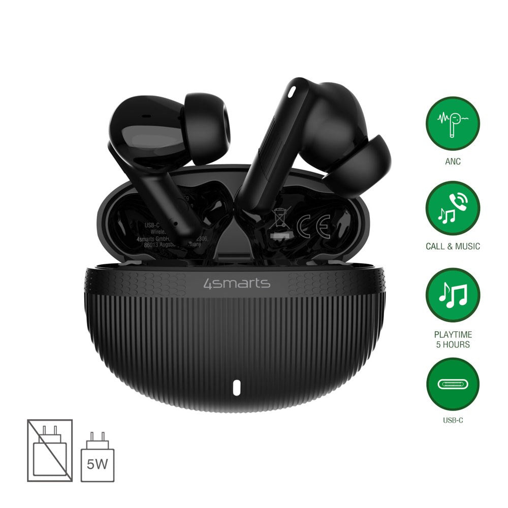 4smarts True Wireless SkyBuds Pro Hörlurar m. Aktiv Brusreducering - In-Ear - Svart