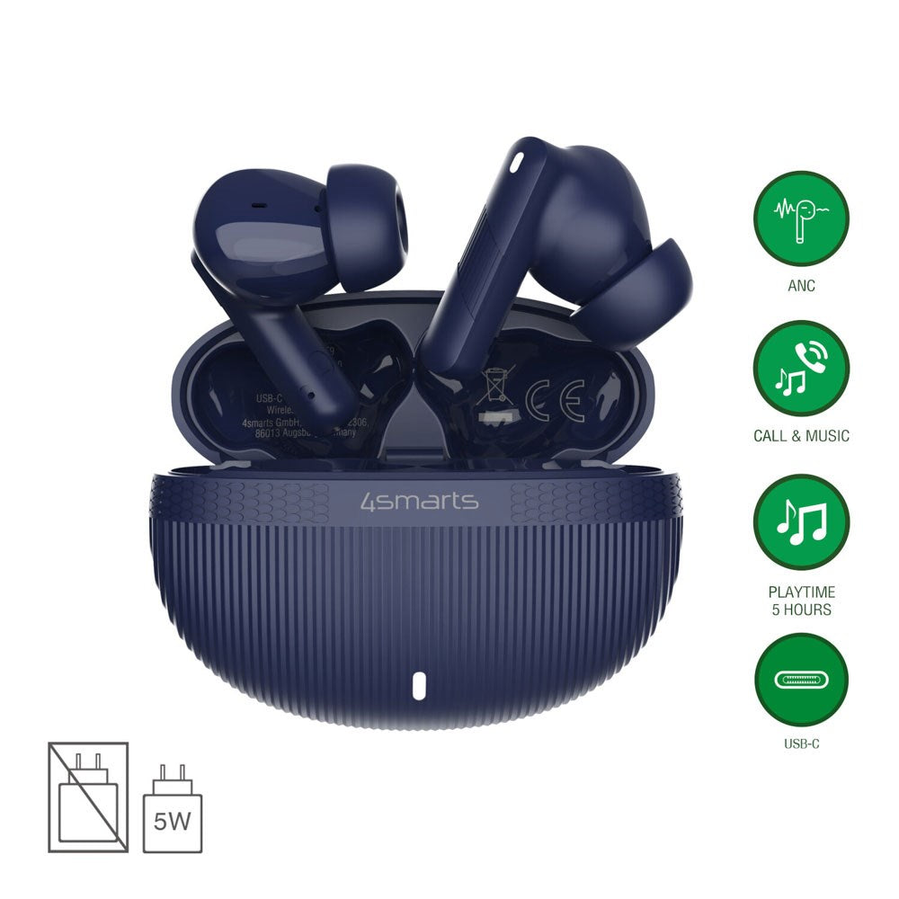 4smarts True Wireless SkyBuds Pro Hörlurar m. Aktiv Brusreducering - In-Ear - Blå