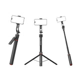 4smarts 360 AI Tripod Selfie Stick m. Ansiktsspårning & Fjärrkontroll - Svart