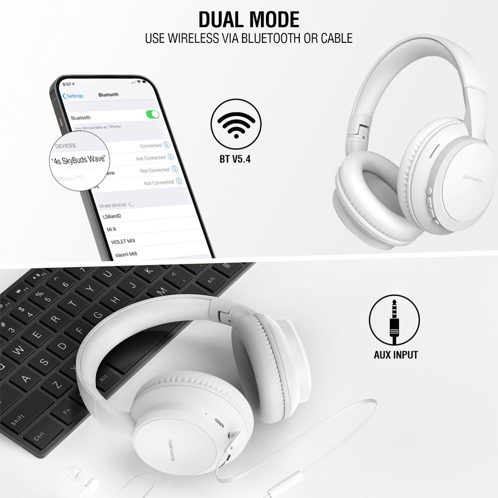 4smarts True Wireless SkyBuds Wave Hörlurar - Over-Ear - Vit