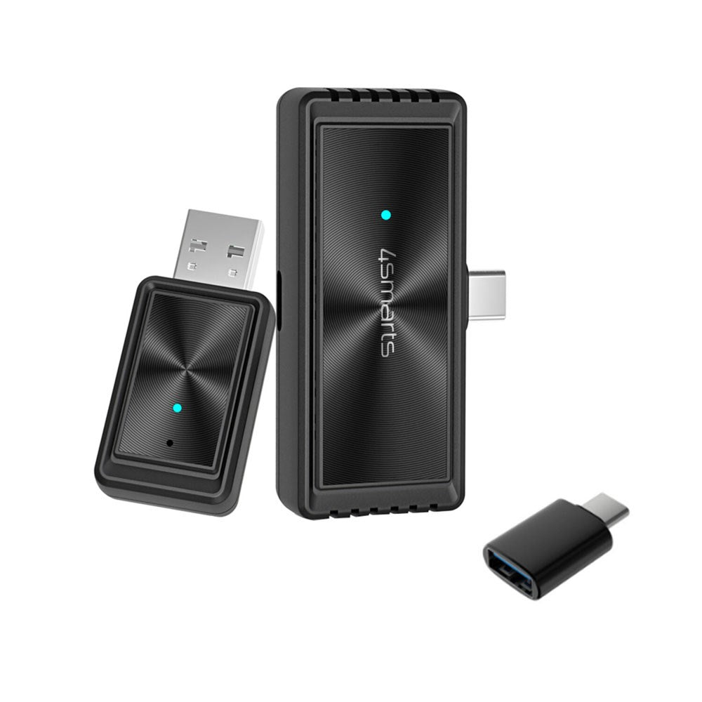 4Smarts Trådlös Adapter m. Skärmspegling för Apple CarPlay & Android Auto - Svart