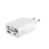 Väggladdare PD (Power Delivery) 65W 4smarts Jojo m. USB-C og USB-A - Vit