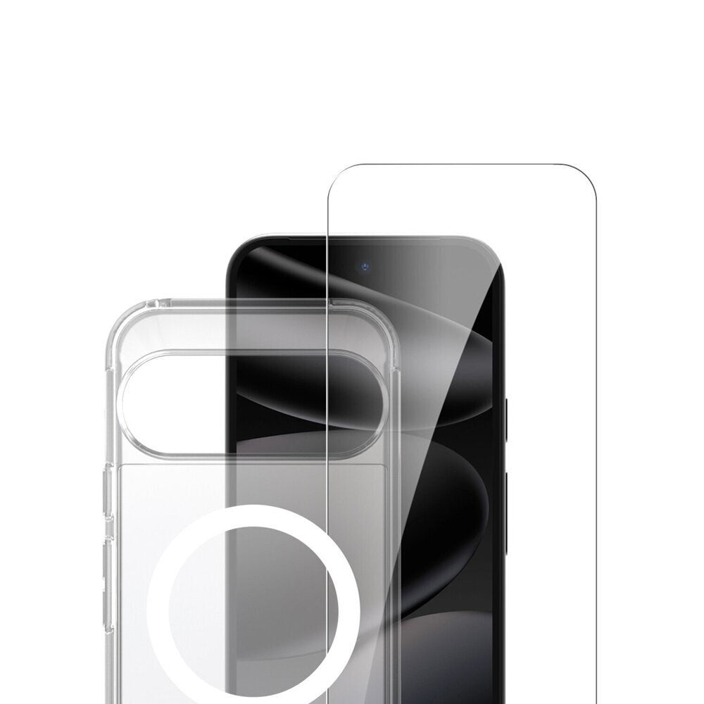 Google Pixel 11 / 11 Pro / 10 / 10 Pro / 9 / 9 Pro 4Smarts 360° Protection Set m. Skal & Skärmskyddsglas - Qi2 Kompatibel - Genomskinlig