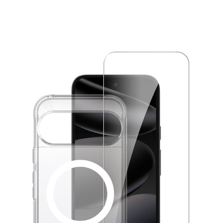 Google Pixel 11 / 11 Pro / 10 / 10 Pro / 9 / 9 Pro 4Smarts 360° Protection Set m. Skal & Skärmskyddsglas - Qi2 Kompatibel - Genomskinlig