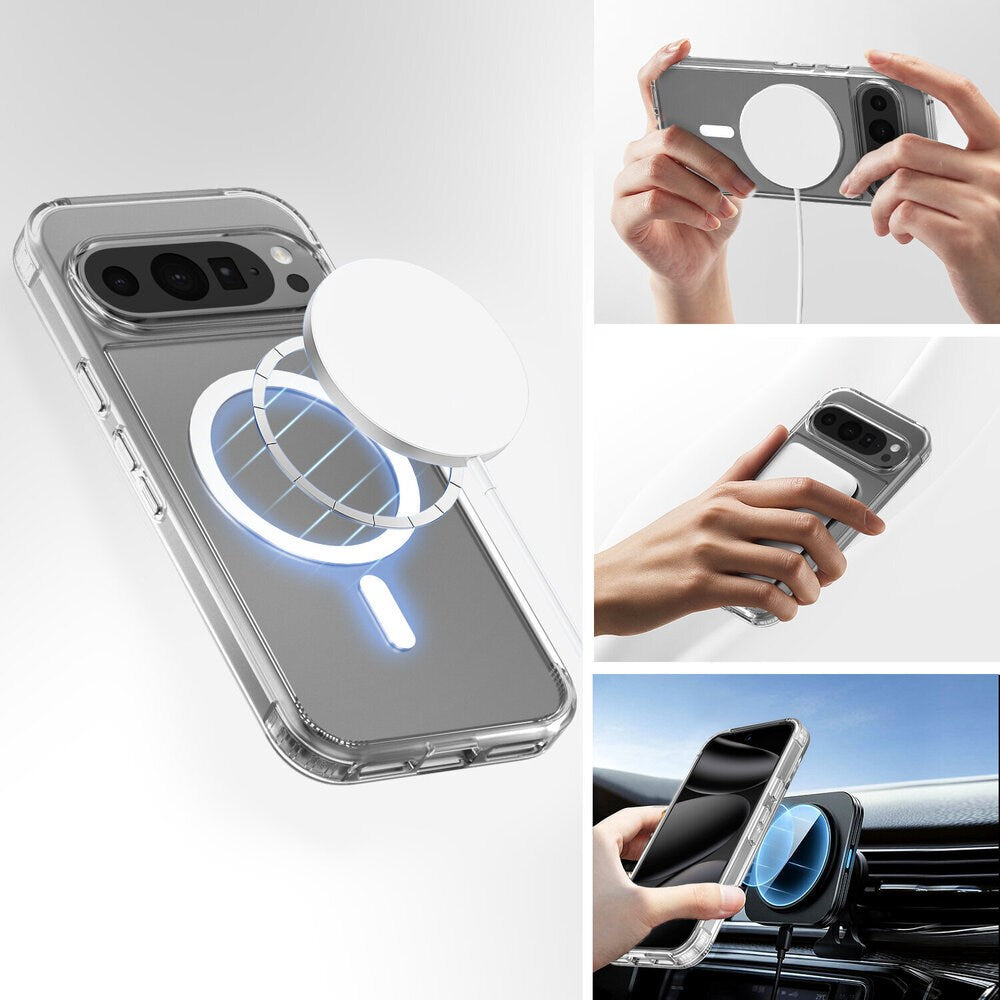 Google Pixel 11 / 11 Pro / 10 / 10 Pro / 9 / 9 Pro 4Smarts 360° Protection Set m. Skal & Skärmskyddsglas - Qi2 Kompatibel - Genomskinlig