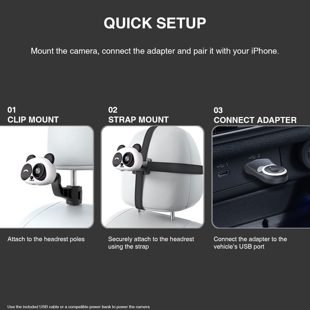 4Smarts 2-i-1 Trådlös Kamera Adapter för Apple CarPlay - Panda