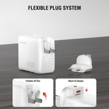 4smarts GaN 100W Väggladdare med Display - Inbyggd USB-C Kabel - 1 x USB-A - 1 x USB-C - Vit