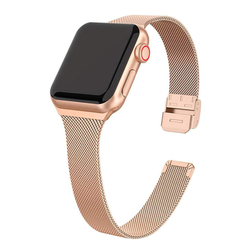 Apple Watch (38/40/SE/41/42mm) Tech-Protect Thin Milanese Rem Rostfritt Stål - Guld