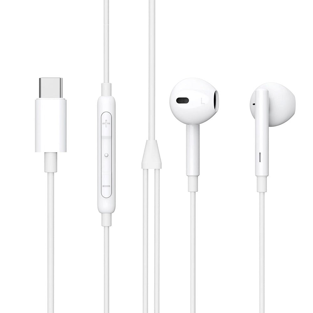 eSTUFF Høretelefon In-Ear m. USB-C & Mikrofon - Hvid