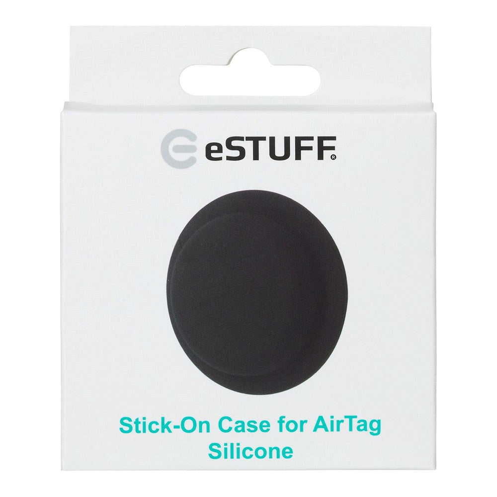 eSTUFF AirTag Stick-On Silikon Fodral - Svart