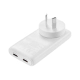 Sandberg 4-i-1 65W Reseladdare m. 2x USB-C – EU / UK / AUS - Vit