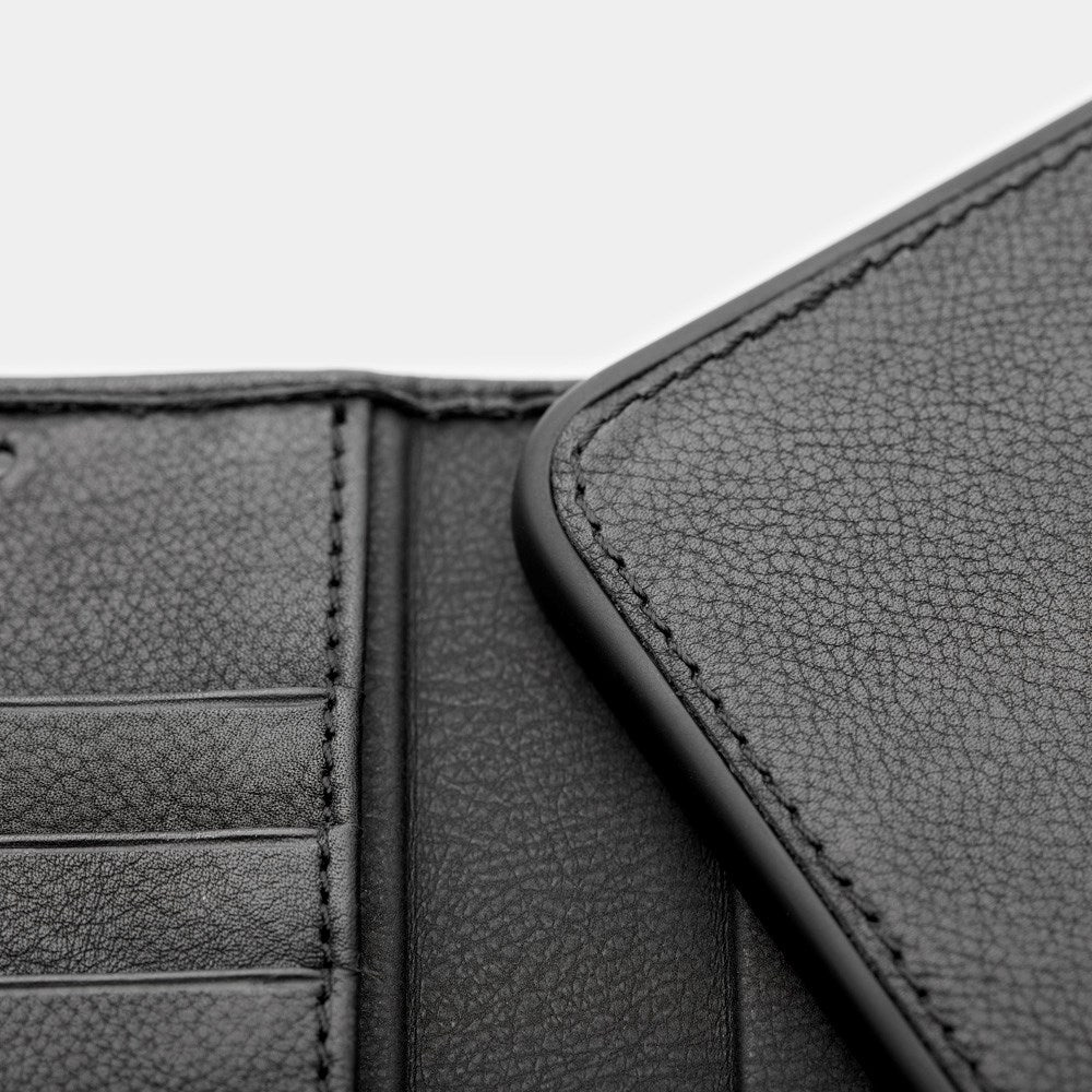 Trunk iPhone 13 Mini Äkta Läder Fodral med Avtagbart Skal - Svart