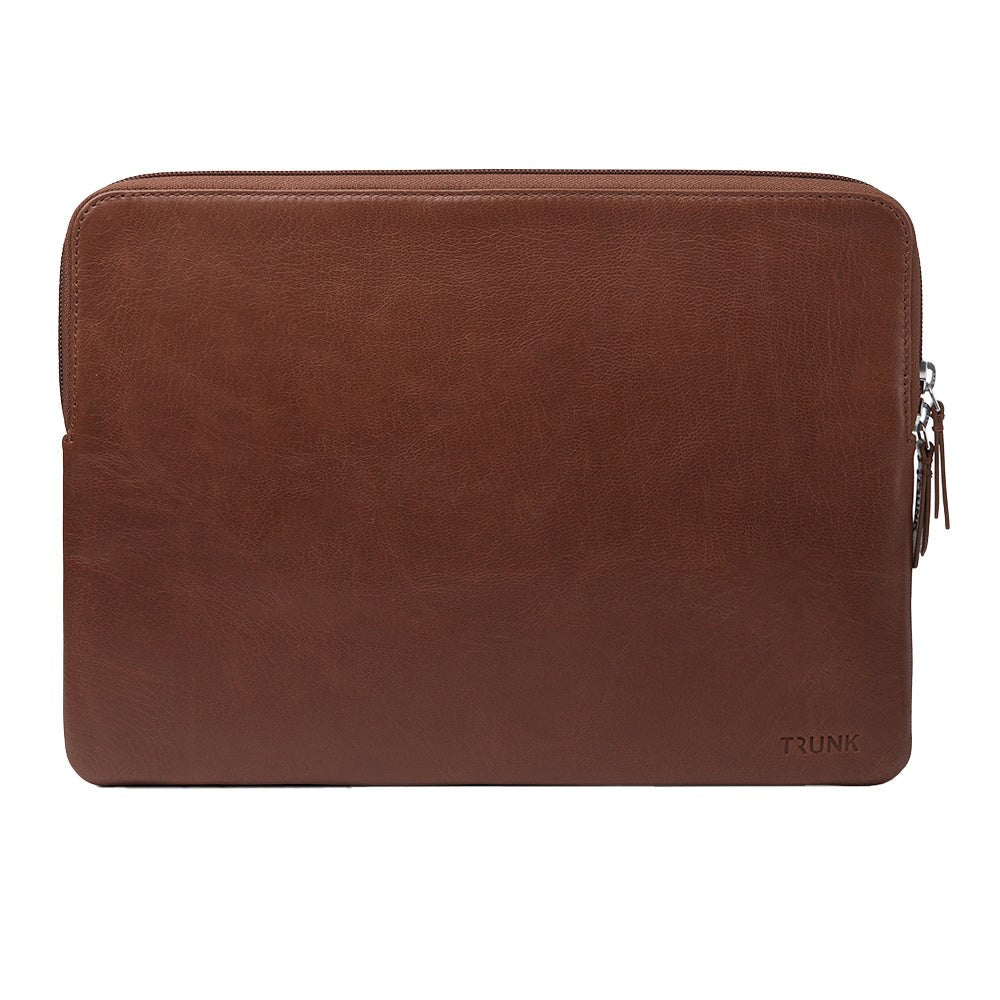 Trunk Äkta Läder Sleeve till MacBook 14" (33 x 23,5 x 2 cm) - Brown